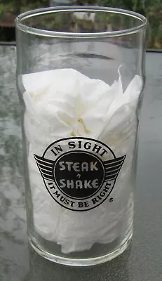 Vintage STEAK N SHAKE In Sight It Must Be Right 5  Tall Fluted Drinking Glass • $11