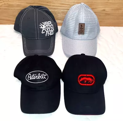 Vintage Snapback Fitted Hat Lot Of 4 Ecko Flexfit Peterbilt Browning JUNK Drawer • $3.95