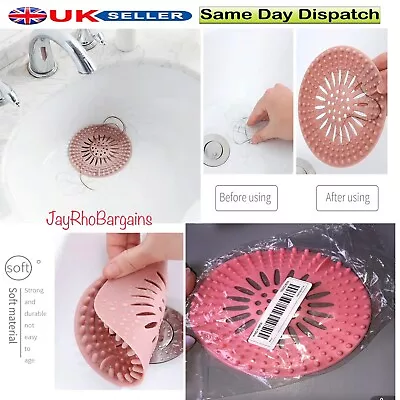 Bathroom Hair Trap Shower Bath Plug Hole Waste Catcher Stopper Drain Sink Filter • £2.61