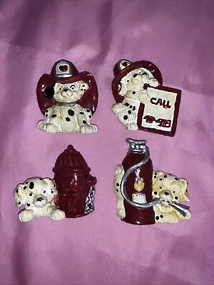 Vintage Firefighter Dalmation Dog Refrigerator Magnets Set Of 4 • $10