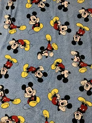 Vintage Blue Mickey Mouse Fabric 3 Yards X 60  Fleece • $29.97