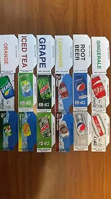 FLAVOR STRIPS 12oz CAN  PEPSI COKE SODA Vending Machine (18) LABELS • $20.95