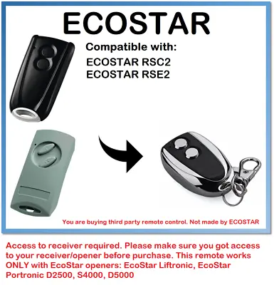 £10.20 • Buy Hörmann ECOSTAR RSC2, Hörmann ECOSTAR RSE2 Compatible Remote Control 433.92MHz.