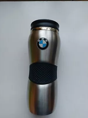 BMW Thermos Travel Mug Stainless Steel With Lid By SAVOR 7  TALL Coffee Cup Used • $18.49