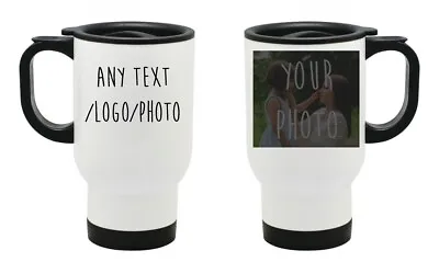 £14.99 • Buy Personalised Travel Thermal Mug Custom Photo And Text Mug Christmas Gift
