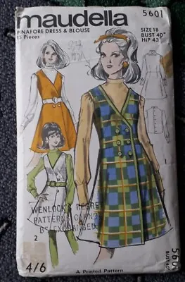 Vintage 1970s Maudella Dress And Blouse Sewing Pattern Size 18 • £5