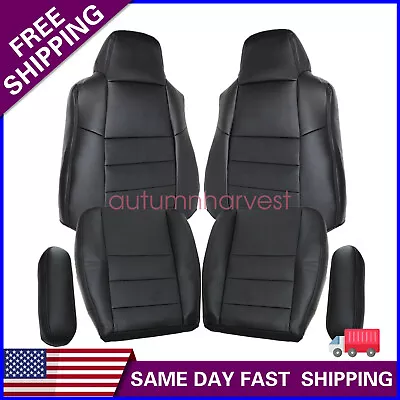 02-2007 For Ford F250 F350 Super Duty Front Perforated Leather Seat Cover Black • $26.99