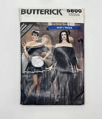 Butterick  5800 Sexy French Maid Elvira Goth Girl Bust 30.5-46” UNCUT FF 1980s • $10