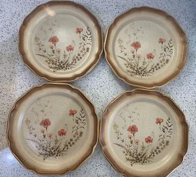 Set Of 4 Mikasa  Jardiniere 10 3/4  Dinner Plate Whole Wheat • $45