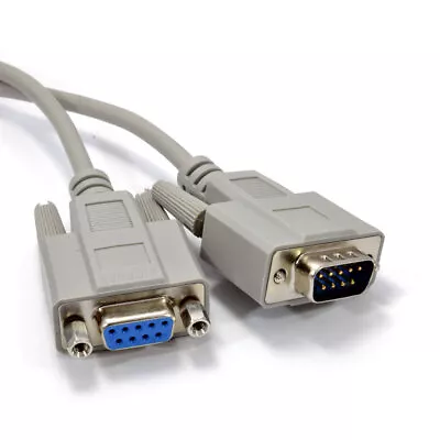 Serial RS232 Extension Cable DB9M To F 9 Pin Male To Female 2m BEIGE [008006] • £6.13