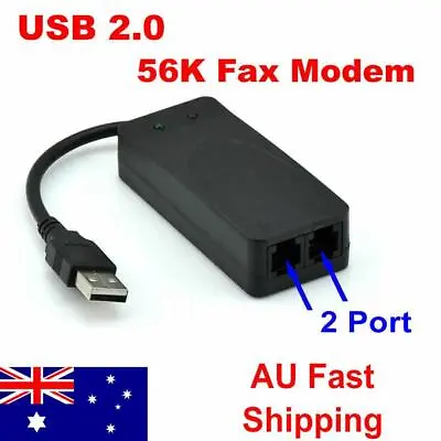 £35 • Buy 2 Ports USB External Dial Up Voice Fax Data Modem 56k Conexant Chip Win7 8 Linux