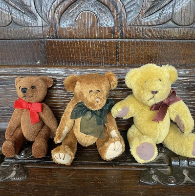 £8.50 • Buy Three Cute Miniature Teddy Bears. From A No Smoking Home 4-5 Inches