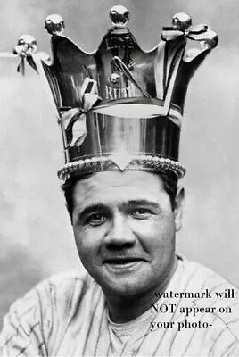 Crazy Babe Ruth Crown PHOTO Home Run King Of Swat New York Yankees  Sultan 1921 • $4.78