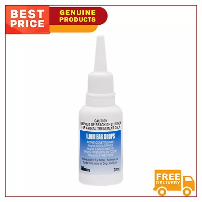 Ilium Ear Drops For Dogs Cats Ear Mites And Bacterial Infection Prevention 20 ML • $21.97