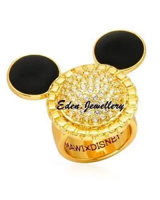 Ltd Edition Disney Couture MAWI Of London MICKEY MOUSE Gold Plated Crystal Ring • $38.71