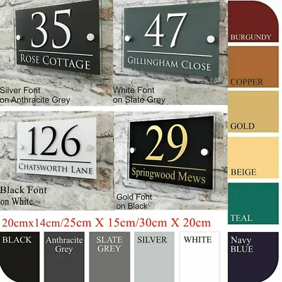 Contemporary 5MM Acrylic House Sign Address Plaque Door Number Name Plate Custom • $28.99
