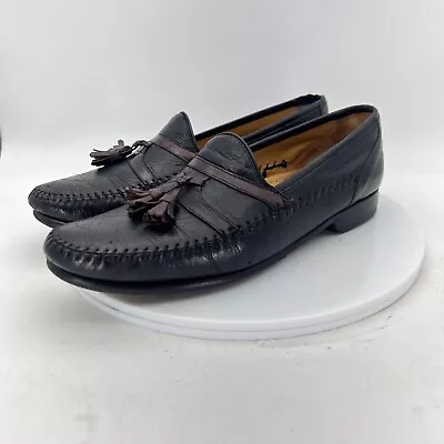 Mezlan Rodeo Men Size 9.5 M Fringe Tassel Loafer Dress Shoes Black Leather • $39.96