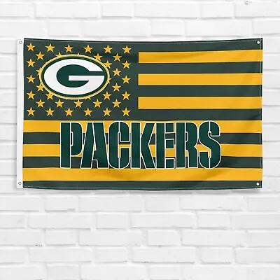 For Green Bay Packers Football Fans 3x5 Ft American Flag NFL Gift Banner • $13.97