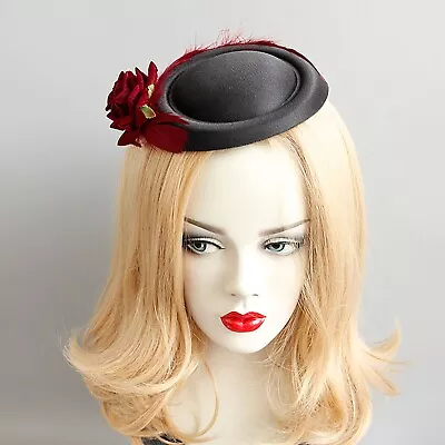 Womens Hat Cocktail Cap Dancing Top New Headwear Hair Mini Cosplay Vintage Clip • $8.36