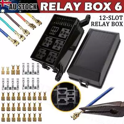 Fuse Relay Box 6 Relay Holder 12V Fuse Box 6 Way Fuse Holder Fuse Block Car Boat • $17.85