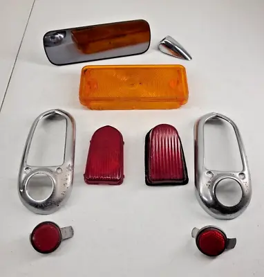 Vintage Car Parts Unknown Fitment Mirror Reflectors Hot Rod Chrome Brackets Etc • $29.95