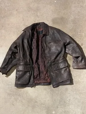 Vintage U2 Wear Me Out Genuine Leather Jacket Men’s Medium • $41