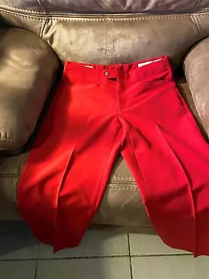 Sansabelt Dress Pants Polyester Red VTG 60's 70's Disco Slacks 34 X 28 Men's Hem • $84.99