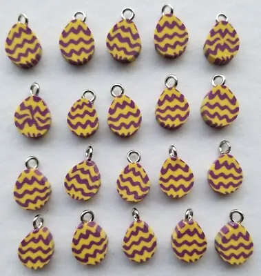 20 X Polymer Clay Charms TINY EASTER EGGS Craft Decoration Pendants Candy Sweets • £3.95