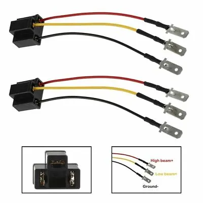 2Pc H4 9003 HB2 Wire Harness 4x6' 5x7'' 7x6'' Headlight Connector Adapter Socket • $6.99