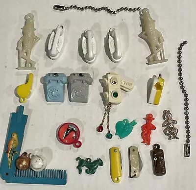 Vintage Lot Of 21 Plastic/Metal Cracker Jack Gumball Machine Toy Charms • $19.99