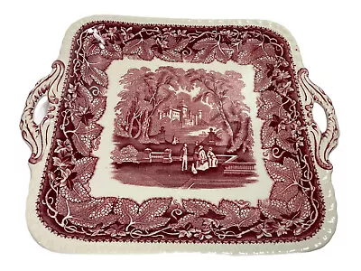 Antique Mason's Vista England Patent Ironstone China 9.5  Square Plate W/ Handle • $30