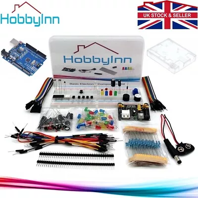 £16.49 • Buy Basic Electronics Starter Kit With UNO R3 Board Enclosure Compatible Arduino IDE