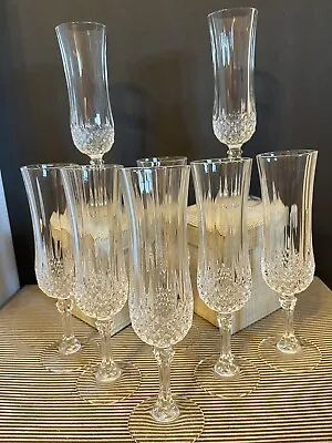 $10.95 • Buy Vintage Cristal D'Arques Cut Crystal Champagne Flutes/Glasses Barware
