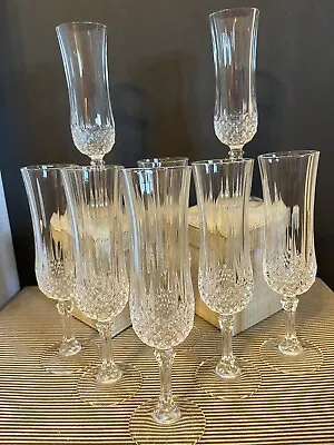 $10.95 • Buy Vintage Cristal D'Arques Cut Crystal Champagne Flutes/Glasses Barware
