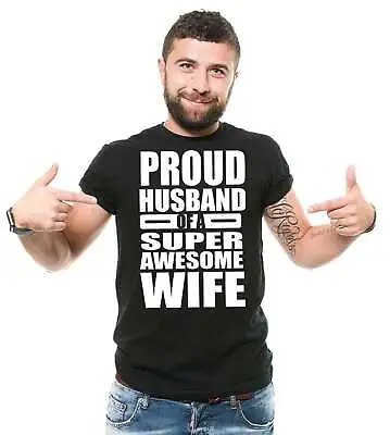 Proud Husband Of A Super Awesome Wife Shirt Husband Gifts Funny Husband Tee • $16.33