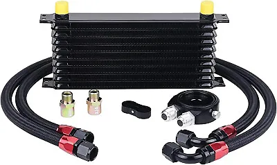 Universal 10 Row AN10 Aluminum Transmission Engine Oil Cooler+Filter Adapter Kit • $67.99