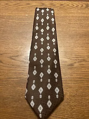 Mustache By Bruce Tie Brown With Crème Geometric Shapes & Brown Geometric Shapes • $20