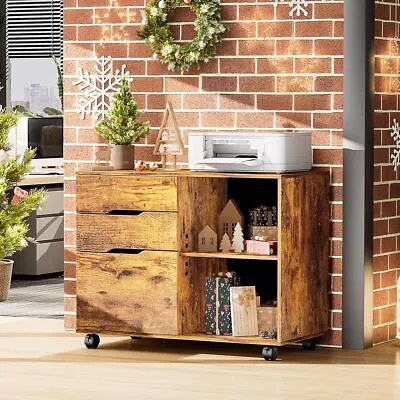 3-Drawer File Cabinets Printer Stand Home Office Mobile Storage Wood Organizers • $86.69