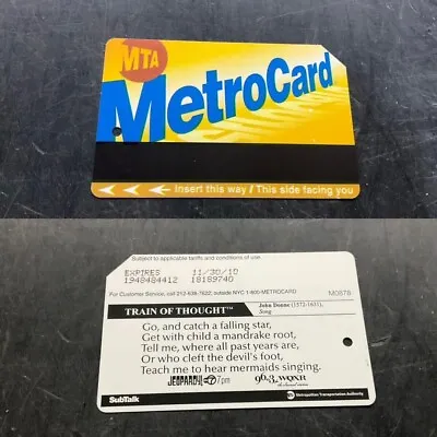 NEW YORK CITY MTA EXPIRED 2010 Subway METRO CARD  TRAIN OF THOUGHTS--GO   USED • $4.99