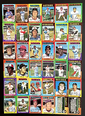 $1 • Buy Vintage Card Lot Joe Niekro 1975 Topps Baseball Vada Pinson 36 Cards Lot 8