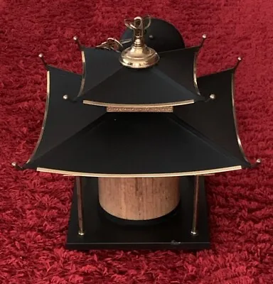 Japanese Pagoda Buddhist Temple Hanging Light MCM Mid Century Modern Altas Ltg • $350