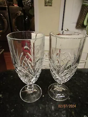 Heavy Glass Pressed Glass Water Goblet Glass Footed Pineapple 7 3/4  SET Of 8 • $29.99