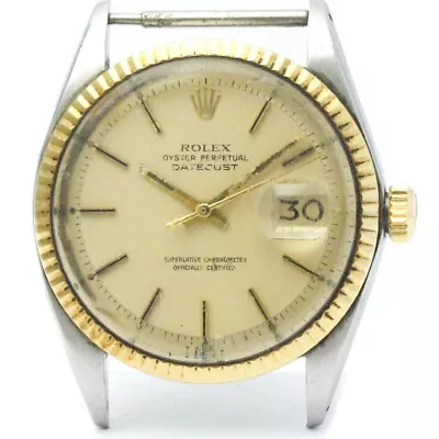 Vintage ROLEX Datejust 1601 18K Gold Steel Automatic Watch Head Only BF565064 • $5598