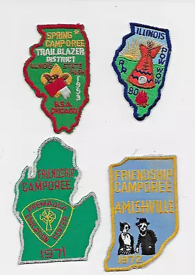 State Shaped Patches Illinois (2) Michigan Indiana 50's 70's 80 3 - 4 Inch • $6.95