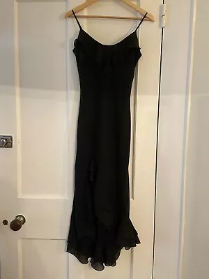 £10 • Buy Black Bay Dress High Low Ruffle Hem - Size 12