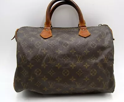 Vintage 1980's Louis Vuitton Speedy 30 Brown Canvas Bag Handbag • $36