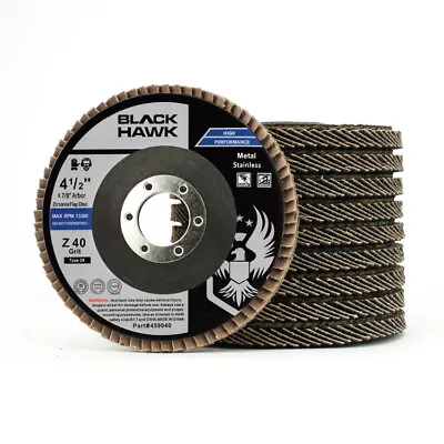 10 Pack 4.5  X 7/8  Black Hawk 40 Grit Zirconia Flap Disc Grinding Wheels T29 • $27.49
