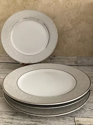 Set Of 4 Mikasa Parchment Platinum #L3438 Dinner Plate  10.75 Inch  • $30