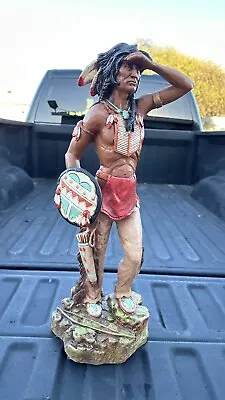 Universal Statuary Corp 1976 - Native American Indian Man Statue. 25” • $279.98