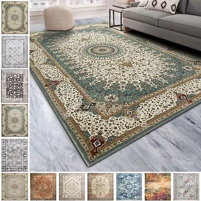 Extra Large Traditional Rugs Non Slip Hallway Runner Bedroom Living Room Carpet • £7.19